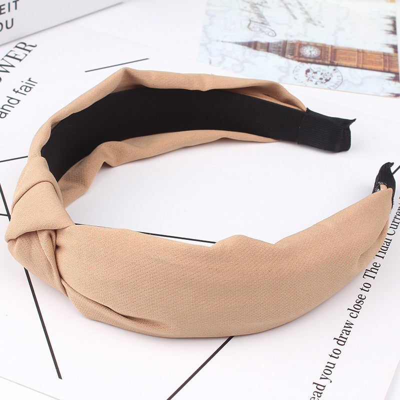 Wholesale Cross Wide Edge Knotted Fabric Headbands